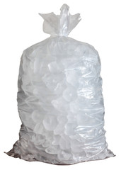 Plastic bag with ice cut out