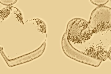 Gold heart collage for love artwork texture,  art.