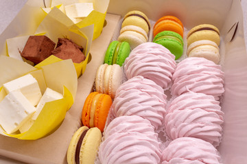 colorful macaroons on the table