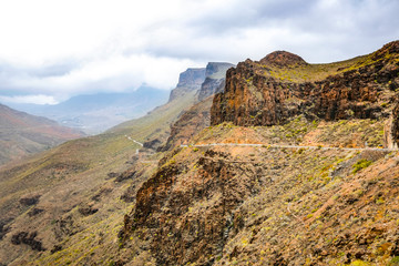 Summer road background in Gran Canaria island 