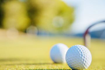 ゴルフ場のグリーンとボール