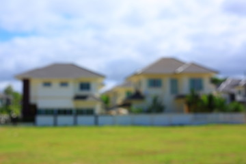 Fototapeta na wymiar residential house village suburb, image blur background