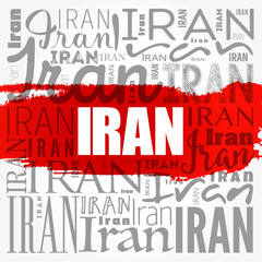 Iran wallpaper word cloud, travel concept background