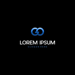 Fototapeta premium Creative Illustration modern GO sign geometric logo design template, Letter GO logo design template. Creative modern trendy GO typography 