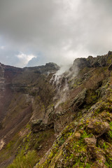 Fototapeta na wymiar Fascinating and dangerous journey around the edge of the volcano Mount Vesuvius