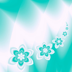 Obraz na płótnie Canvas Fractal background with turquoise and white pattern