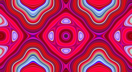 Psychedelic symmetry abstract pattern and hypnotic background,  multicolored zine culture.