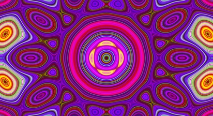 Psychedelic symmetry abstract pattern and hypnotic background,  ornament geometric.