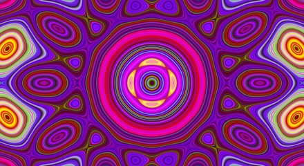 Fototapeta premium Psychedelic symmetry abstract pattern and hypnotic background, ornament geometric.
