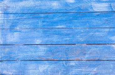 vintage blue wood background texture with knots and nail holes. Old painted wood. Blue abstract background.