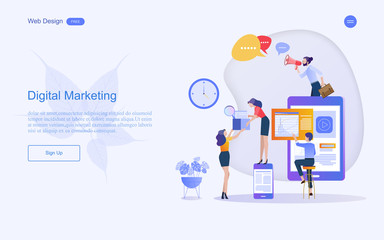 Modern flat design concept of marketing for banner and website templates Inbound marketing, customer attraction, , analysis including marketing promotion, vector illustration.