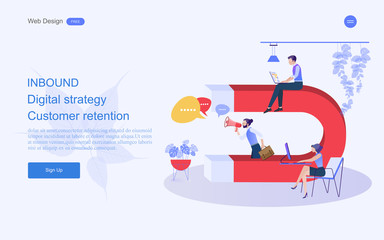 Modern flat design concept of marketing for banner and website templates Inbound marketing, customer attraction, , analysis including marketing promotion, vector illustration.