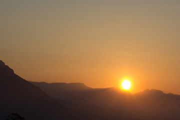 sunset in the mountains