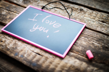 Long banner with Message I Love You Lettering