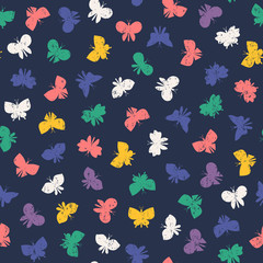 Colorful butterfly seamless. Abstract background for kids. Vector illustration.