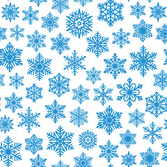 Fototapeta na wymiar Snowflakes seamless background. Pattern for christmas and winter decoration. Vector illustration.