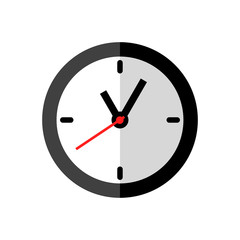 Clock icon design on white background, flat style