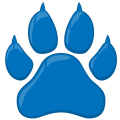 Blue wildcat paw print vector illustration © oxinoxi