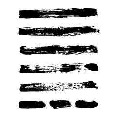 Vector ink and paint textures set. Grungy hand drawn stripes, decorative background
