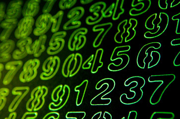 Background of numbers. from zero to nine. Mathematical equations and formulas .1, 2, 3, 4, 5, 6, 7, 8, 9, 10, logo design 