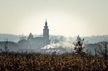 Church in the distance