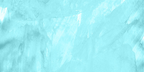 Obraz premium Abstract watercolor background hand-drawn on paper. Volumetric smoke elements. Blue-Green color. For design, web, card, text, decoration, surfaces.