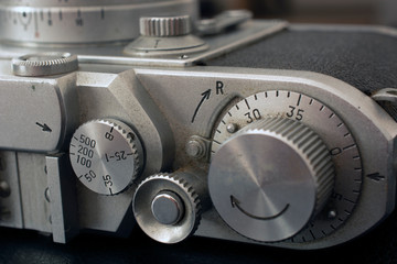 Vintage film camera controls