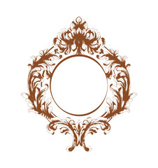 Baroque mirror frame Vector. Vintage template design. Card layouts
