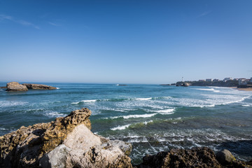 Fototapeta na wymiar Vue sur la baie de Biarritz - Pays basque français