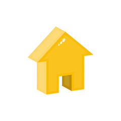 House isometric flat vector icon, building symbol, home vector illustration