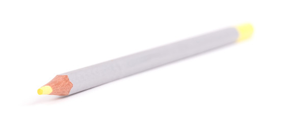 Wooden color pencil, selective focus - yellow