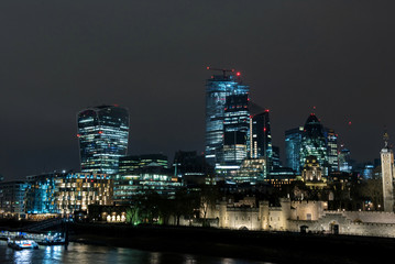 Fototapeta na wymiar City of London financial district at night