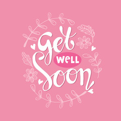 Fototapeta na wymiar Get well soon greeting card
