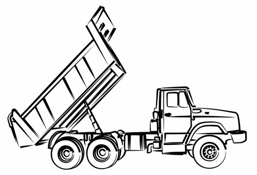 simple dump truck drawing