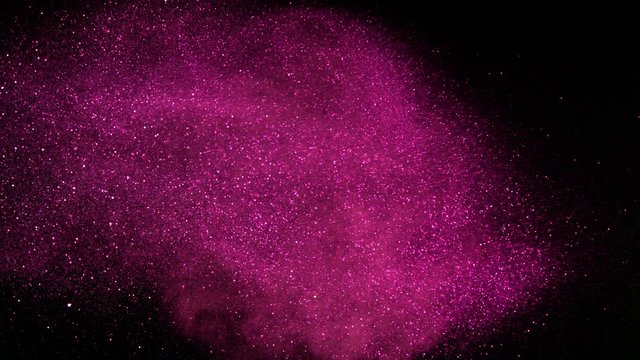 Pink Glitter Explosion In Super Slow Motion. Shooted With High Speed Cinema Camera At 1000fps 4K