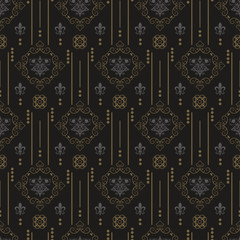 Dark wallpaper seamless pattern in retro style for your design, vector graphics