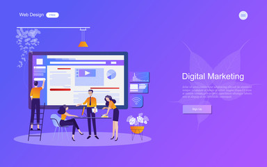 Business concept for marketing for banner and website. Analysis and brainstorm teamwork, creative innovation, consulting, financial report and project management strategy. Vector illustration.