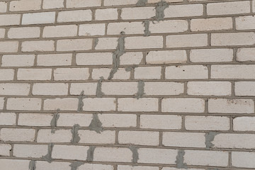 Old brick wall with cracks and scratches , background, texture	