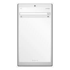 Phone with search bar and menu website on the screen. Isolated on white background. Vector, EPS 10