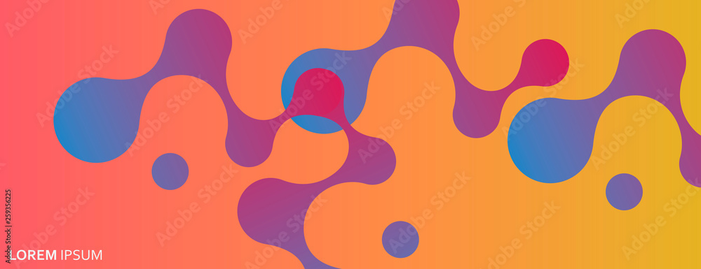 Poster Abstract connected dots. Simple technology graphic background and vector banner design