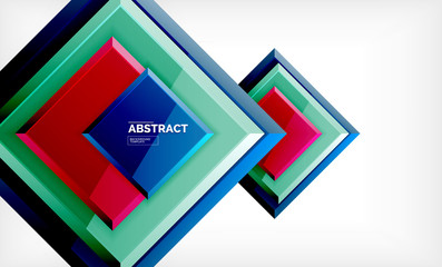 Square abstract background, glossy geometric design