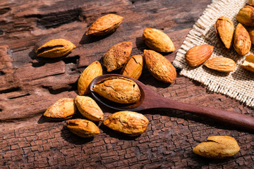 Almonds on old wood
