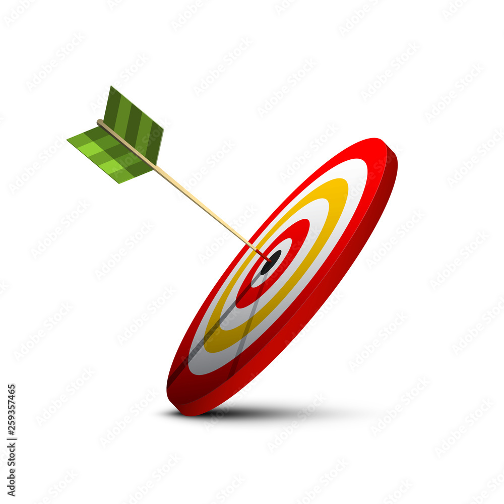 Poster dart in center of target vector icon. bullseye dartboard symbol. succes in business concept.