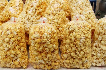 Popcorn with butter delicious at street food