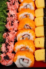 Mixed roll sushi set delicious, Japanese food