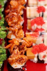 Mixed roll sushi set delicious, Japanese food