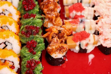 Mixed roll sushi set delicious, Japanese food