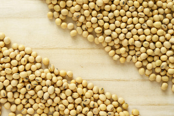 Soybean on the wooden tray