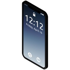 Realistic high quality phone concept with notch display.