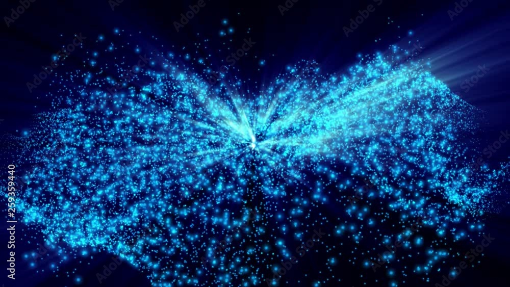 Poster blue power plasma eccentric sphere object futuristic technology slowly spin graphic animation.